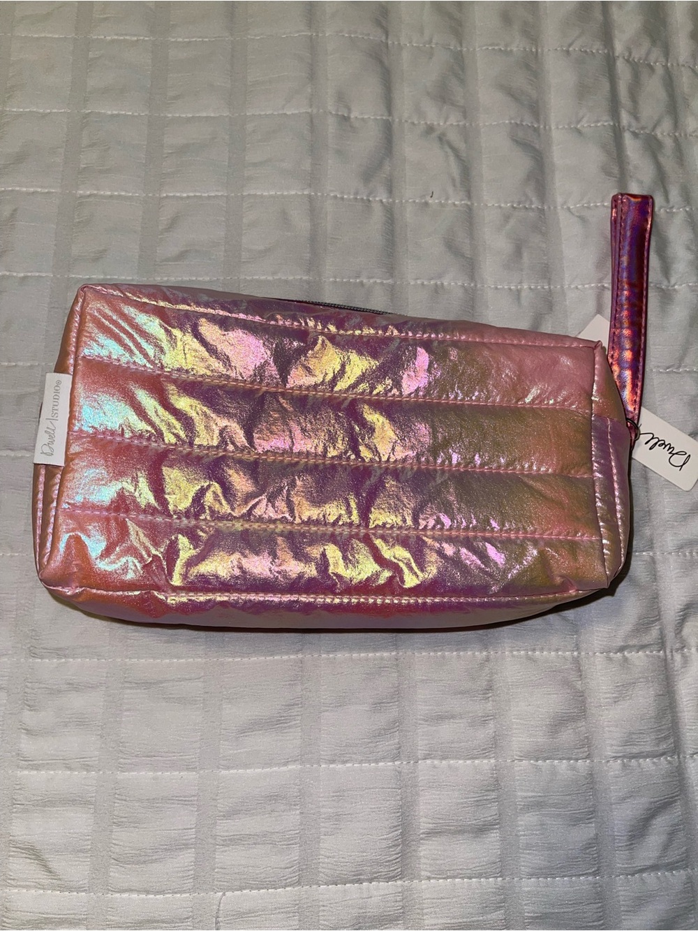 Holographic Pink Cosmetic Wristlet Pouch by Bethany Mota - Picture 1 of 4